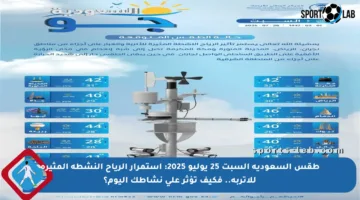 طقس السعودية السبت 25 يوليو 2025: استمرار الرياح النشطة المثيرة للأتربة.. فكيف تؤثر على نشاطك اليوم؟